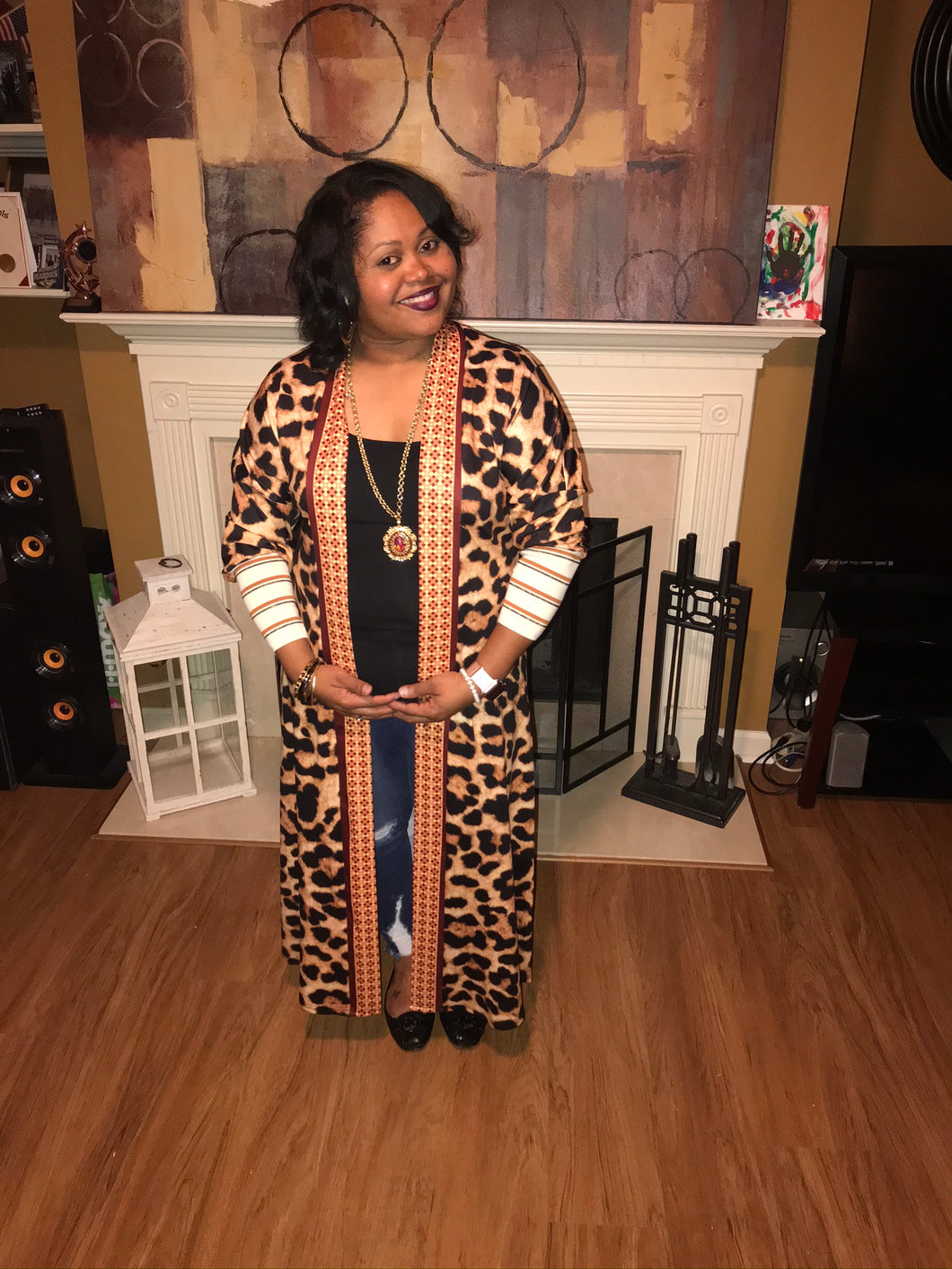 Multi Leopard Duster