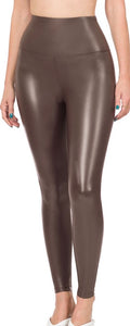 Faux leather tights