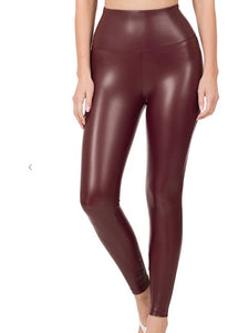 Faux leather tights