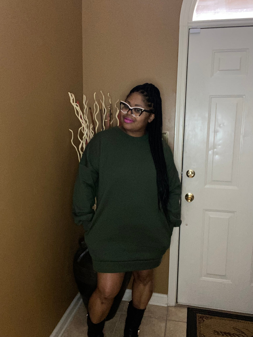 oversize sweatshirt dress Oversized Sweatshirt Dress In Grey With Pockets Love